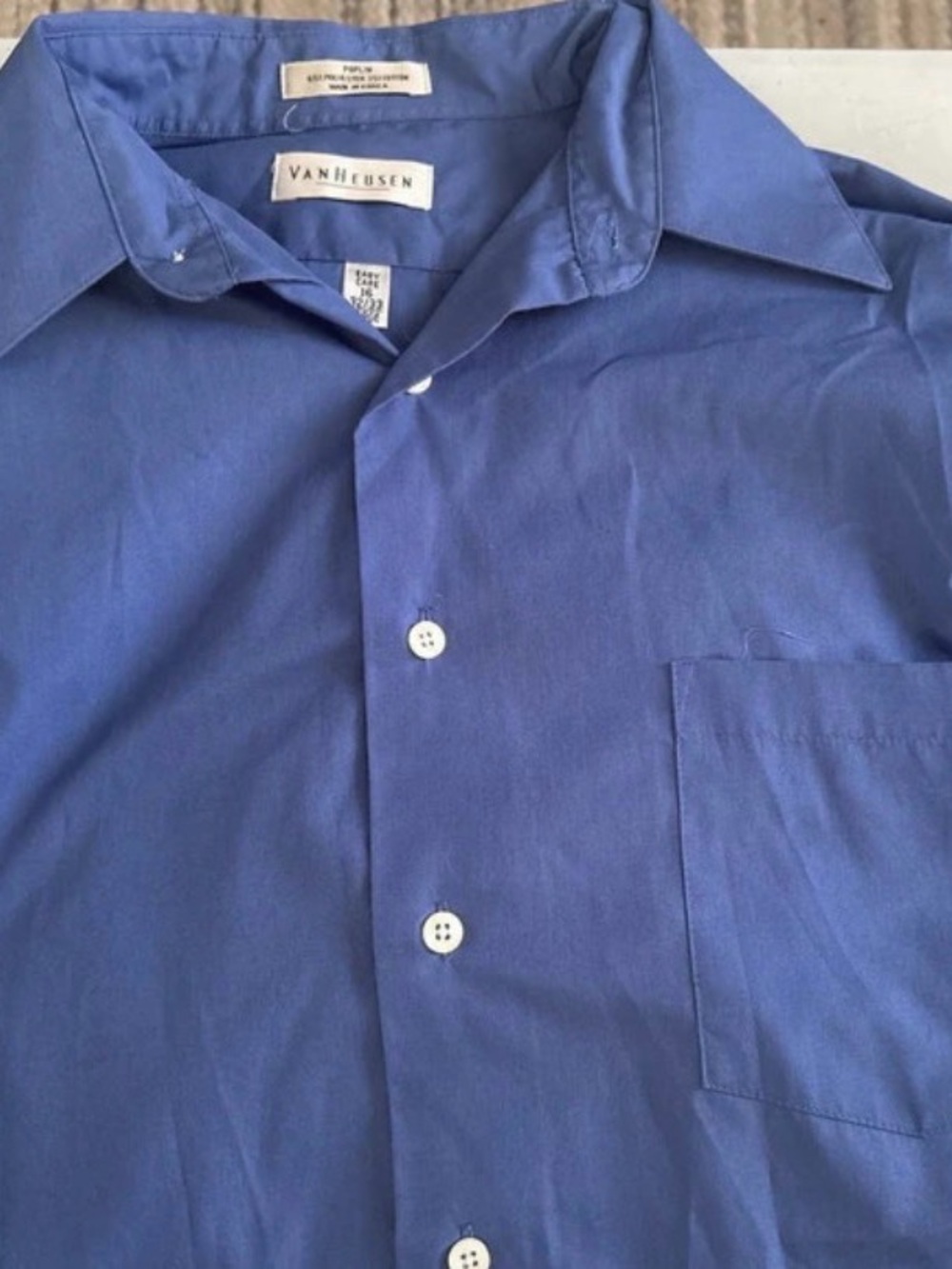 Van Heusen Men's Royal Blue Button-Up Dress Shirt